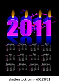 Burning candles 2011 calendar
