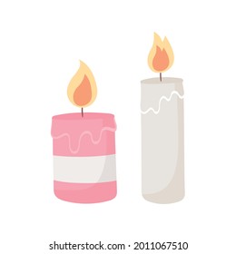 burning candles aromatherapy isolated icon