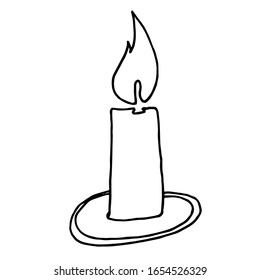 Burning candles for aromatherapy isolated on a white background. Interior items, festive decorative design element. Flat vector illustration. Soft flame.