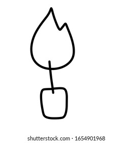 Burning candles for aromatherapy isolated on a white background. Interior items, festive decorative design element. Flat vector illustration. Soft flame.