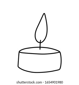 Burning candles for aromatherapy isolated on a white background. Interior items, festive decorative design element. Flat vector illustration. Soft flame.