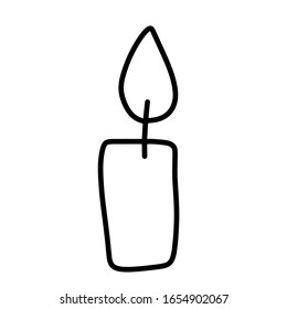Arder velas para aromaterapia aisladas en un fondo blanco. Elementos interiores, elementos decorativos festivos. Ilustración vectorial plana. Llama suave.