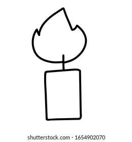 Burning candles for aromatherapy isolated on a white background. Interior items, festive decorative design element. Flat vector illustration. Soft flame.