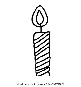 Burning candles for aromatherapy isolated on a white background. Interior items, festive decorative design element. Flat vector illustration. Soft flame.