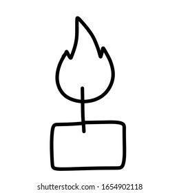 Burning candles for aromatherapy isolated on a white background. Interior items, festive decorative design element. Flat vector illustration. Soft flame.