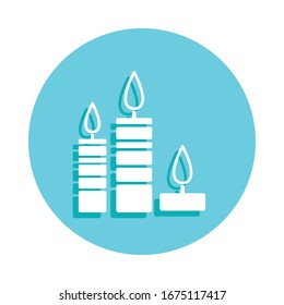 Burning candles badge icon. Simple glyph, flat vector of web icons for ui and ux, website or mobile application