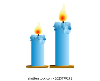 Burning Candles - Cartoon Vector Image