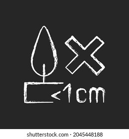 Burning Candles Correctly Chalk White Manual Label Icon On Dark Background. Container Overheating Danger. Fire Hazard. Isolated Vector Chalkboard Illustration For Product Use Instructions On Black