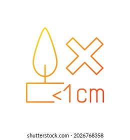 Burning Candles Correctly Gradient Linear Vector Manual Label Icon. Fire Hazard. Thin Line Color Symbols. Modern Style Pictogram. Vector Isolated Outline Drawing For Product Use Instructions