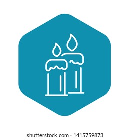 Burning candles icon. Outline burning candles vector icon for web design isolated on white background