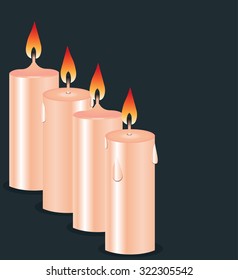 Burning candles illustration