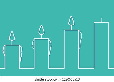 burning candles. Merry Christmas