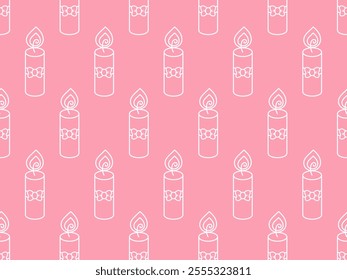 Burning candles pattern. Vector Christmas illustration.