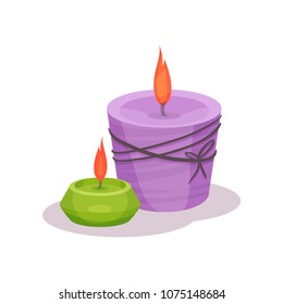Burning candles vector Illustration on a white background