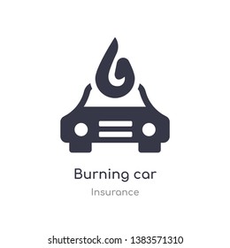 burning car icon. isolated burning car icon vector illustration from insurance collection. editable sing symbol can be use for web site and mobile app