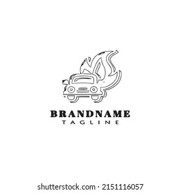 burning car logo icon design template modern vector illustration
