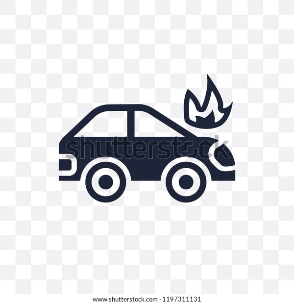 Burning car transparent icon. Burning car\
symbol design from Insurance\
collection.