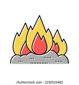 burning carbage color icon vector. burning carbage sign. isolated symbol illustration