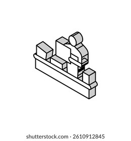 burning carbage isometric icon vector. burning carbage sign. isolated symbol illustration
