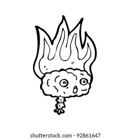 burning cartoon brain