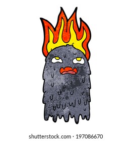 burning cartoon ghost