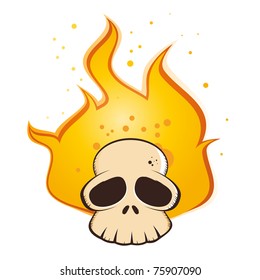 Burning Cartoon Skull Stock Vector (Royalty Free) 75907090 | Shutterstock