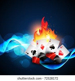 burning casino playing cards design