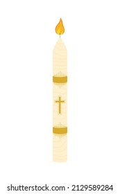 burning catholic candle icon isolated