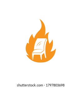 burning chair icon vector illustration design template