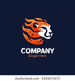 Burning cheetah logo illustration vector