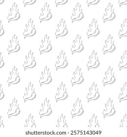 burning chilli pepper pattern. fire chili pattern. hot chili seamless pattern suitable for print, seasoning pack, or wrapping paper.