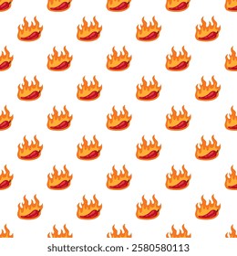 burning chilli pepper pattern. fire chili pattern. hot chili seamless pattern suitable for print, seasoning pack, or wrapping paper.