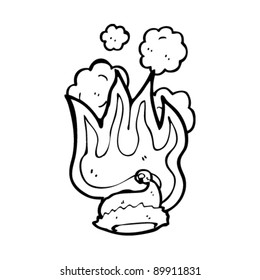 burning christmas hat cartoon