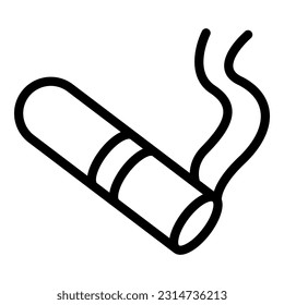 Burning cigar icon outline vector. Cigarette tobacco. Smoke filter