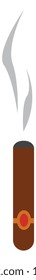 A burning cigar stick vector or color illustration