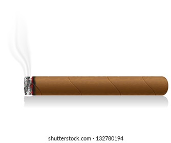 burning cigar vector illustration isolated on white background