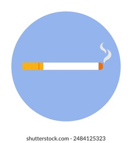 Brennen Zigaretten-Ikone im flachen Stil. Smoke Vektorillustration auf weißem, isoliertem Hintergrund. Nikotin Geschäftskonzept. Rauchen Ikone Vektorillustration.