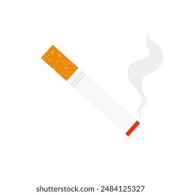 burning cigarette icon in flat style. Smoke vector illustration on white isolated background. Nicotine business concept. smoking icon vector illustration.