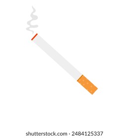 burning cigarette icon in flat style. Smoke vector illustration on white isolated background. Nicotine business concept. smoking icon vector illustration.