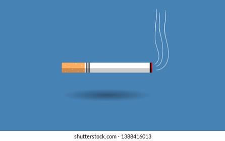 Burning cigarette icon with isolated background