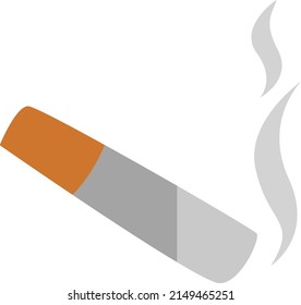 Burning cigarette, illustration, vector on a white background.