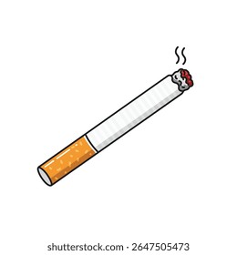 Ilustração da Arte da Linha do Cigarro em Queima