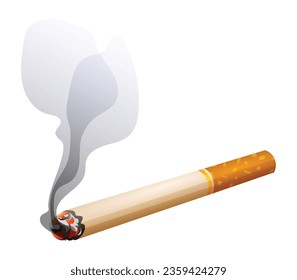 Burning cigarette vector illustration isolated on white background