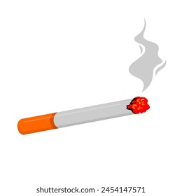 Ilustración vectorial de cigarrillos ardiendo sobre fondo blanco transparente en formato Vector y EPS
