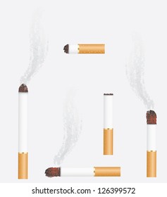 Burning cigarettes. Vector