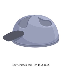 Burning coal cap icon cartoon vector. Metal material. Hookah equipment