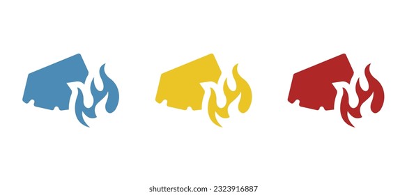 burning coal icon on a white background, vector illustration
