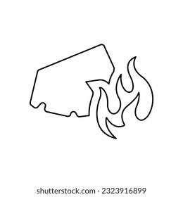 burning coal icon on a white background, vector illustration