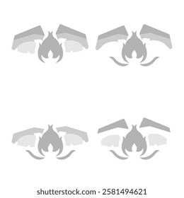 burning coal icon on white background, vector illustration