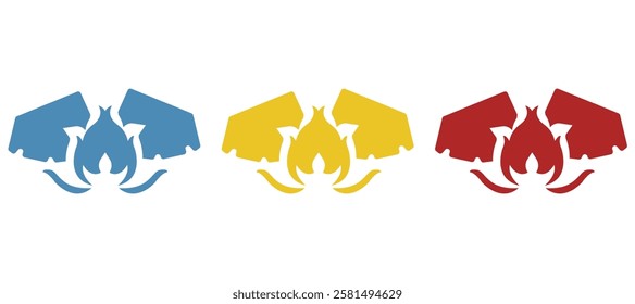 burning coal icon on white background, vector illustration